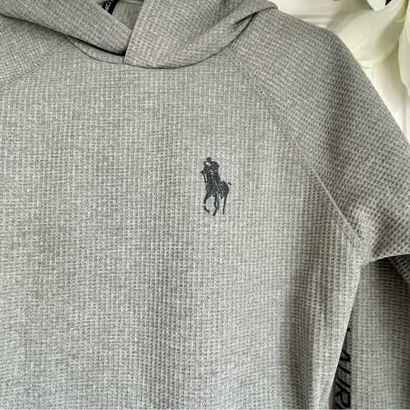 2xHP❤️ Polo Ralph Lauren Boys Hoodie Waffle Knit Pullover Pony Logo Size 6 - Picture 2 of 11